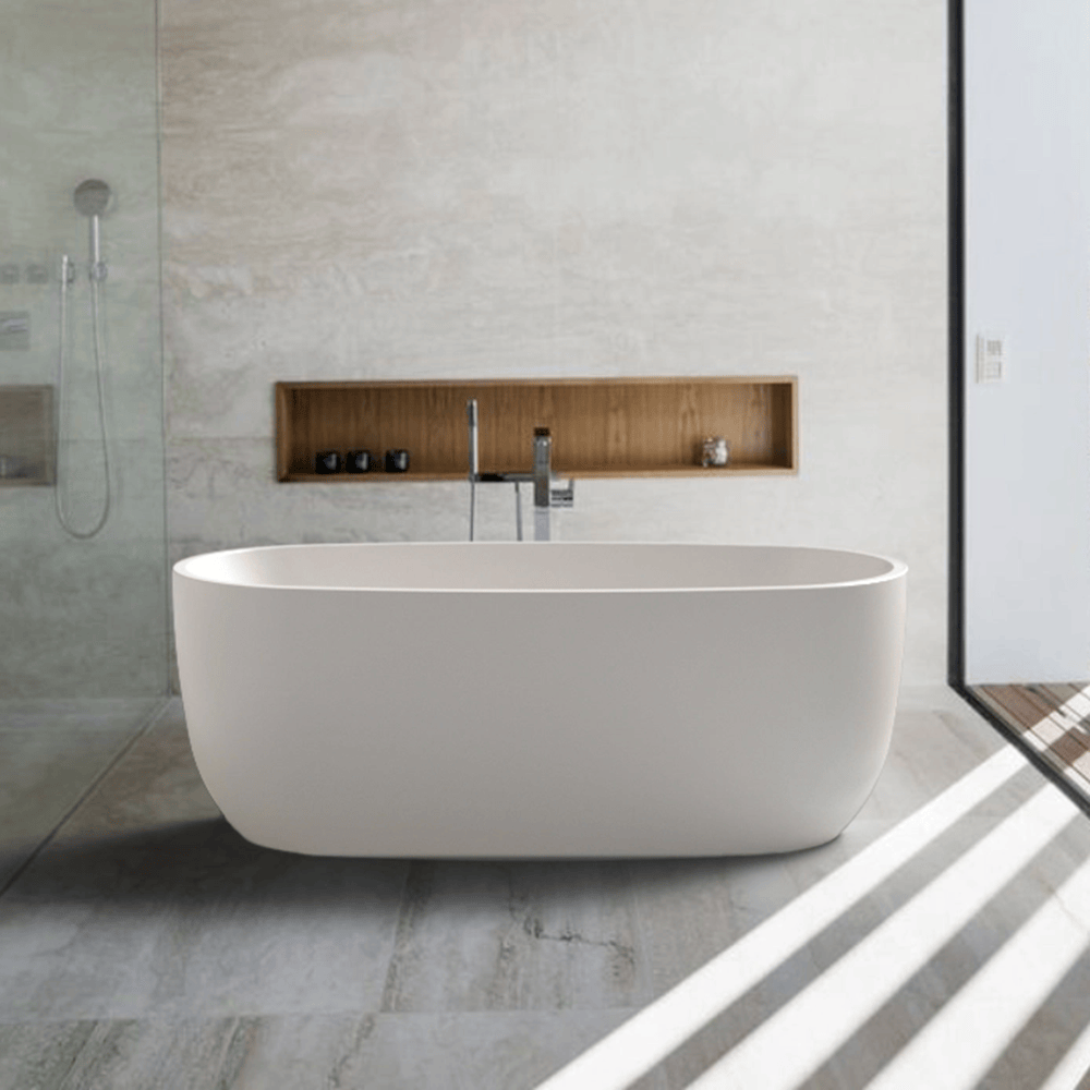 Best Bm Bathtubs BTP1500GW Paris Freestanding Bathtub Gloss White 1500mm (Long) x 720mm (Wide) x 580mm (Height)