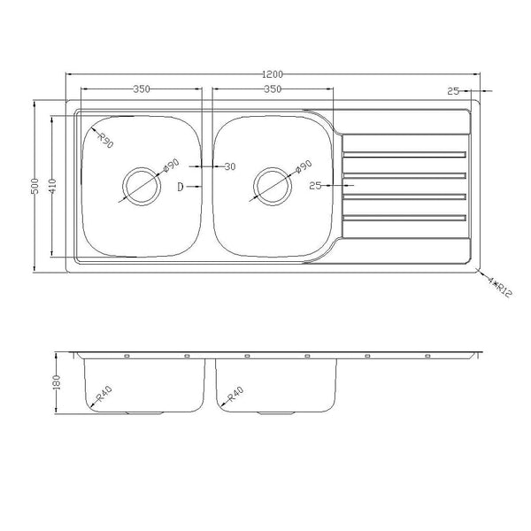 Best Bm Sinks BKS-PA400 — Top Mount Prague Pressing Kitchen Sink