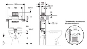 Best Bm Toilets GBT-208-KAPPA — GEBERIT Kappa Concealed cistern (For Floor Pan)
