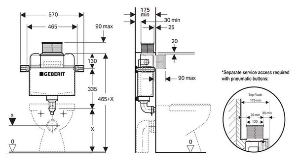 Best Bm Toilets GBT-208-KAPPA — GEBERIT Kappa Concealed cistern (For Floor Pan)