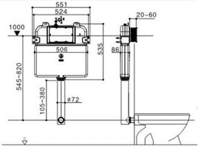 Best Bm Toilets MC-035 — R&T Pneumatic Cistern (For Floor Pan)