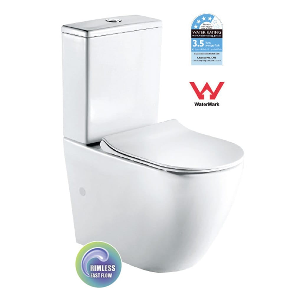 Best Bm Toilets NT-1014GB — DUBLIN Rimless Toilet Suite with GEBERIT Fittings