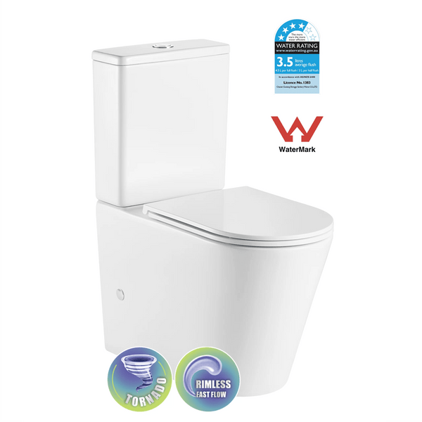 Best Bm Toilets NT-1053GB — AUSTIN Tornado Rimless Toilet Suite with GEBERIT Fittings