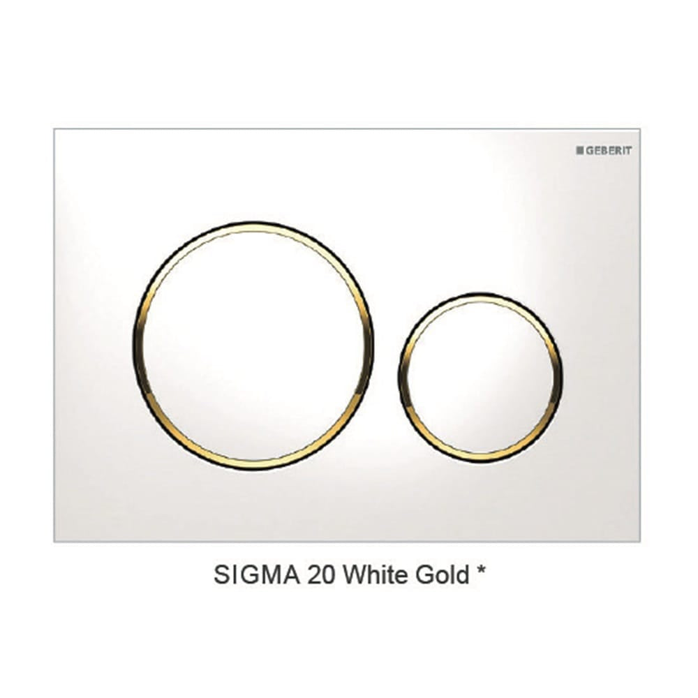 Best Bm Toilets Sigma 20 White Gold — Round Dual Flush Button