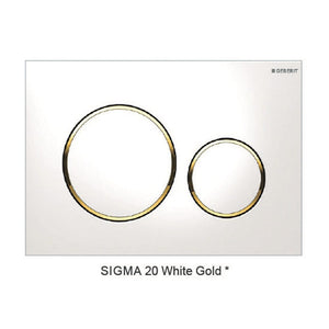 Best Bm Toilets Sigma 20 White Gold — Round Dual Flush Button