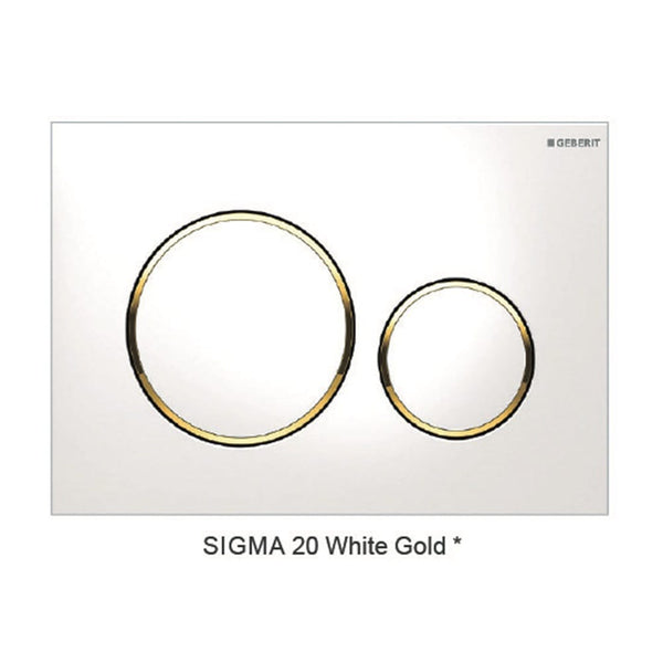 Best Bm Toilets Sigma 20 White Gold — Round Dual Flush Button