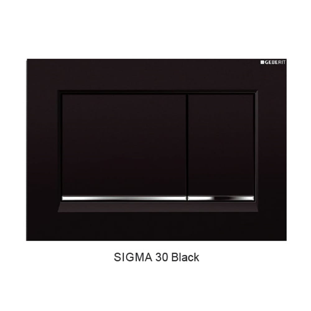 Best Bm Toilets Sigma 30 — Square Dual Flush Button - Black