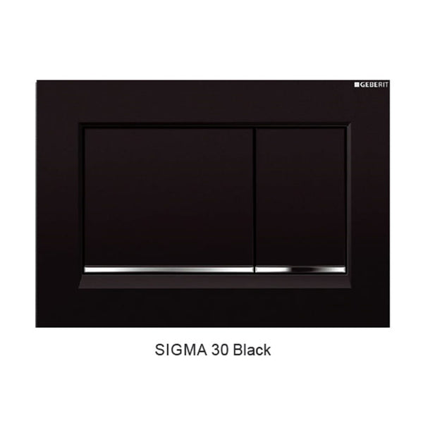 Best Bm Toilets Sigma 30 — Square Dual Flush Button - Black