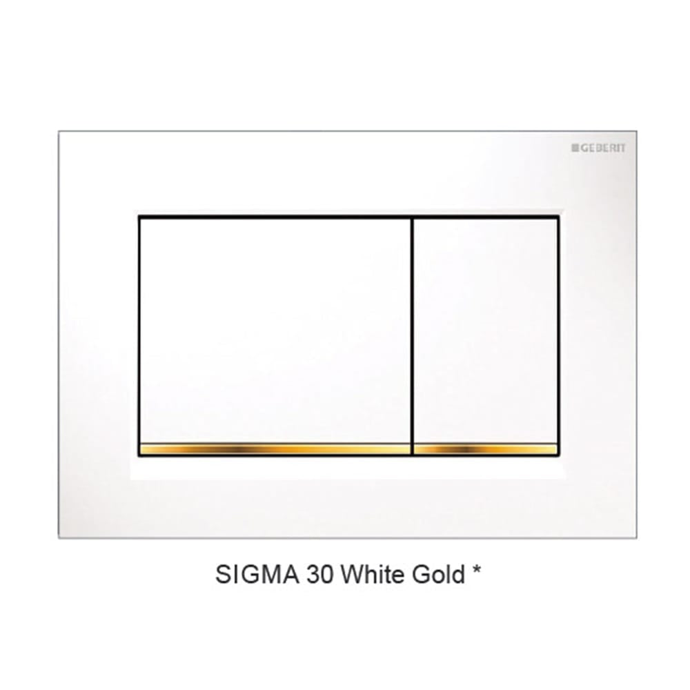 Best Bm Toilets Sigma 30 — Square Dual Flush Button in White Gold