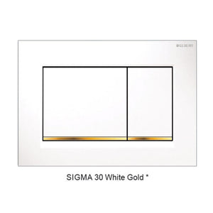 Best Bm Toilets Sigma 30 — Square Dual Flush Button in White Gold