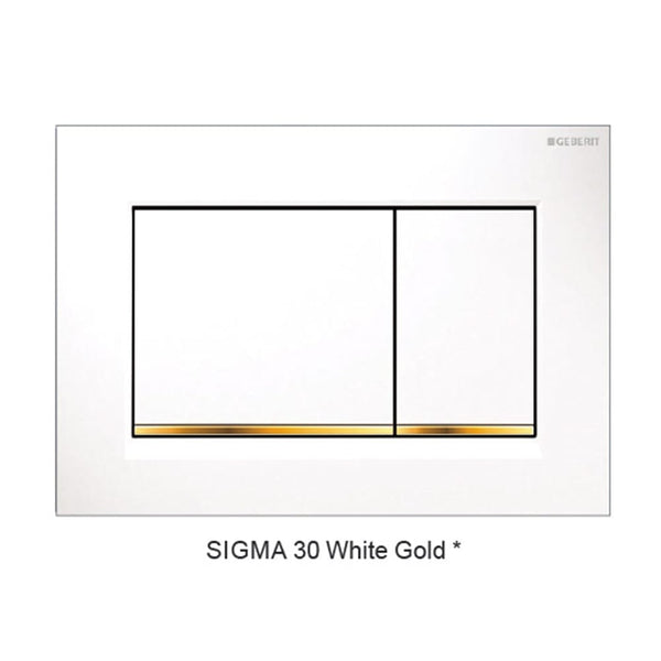 Best Bm Toilets Sigma 30 — Square Dual Flush Button in White Gold