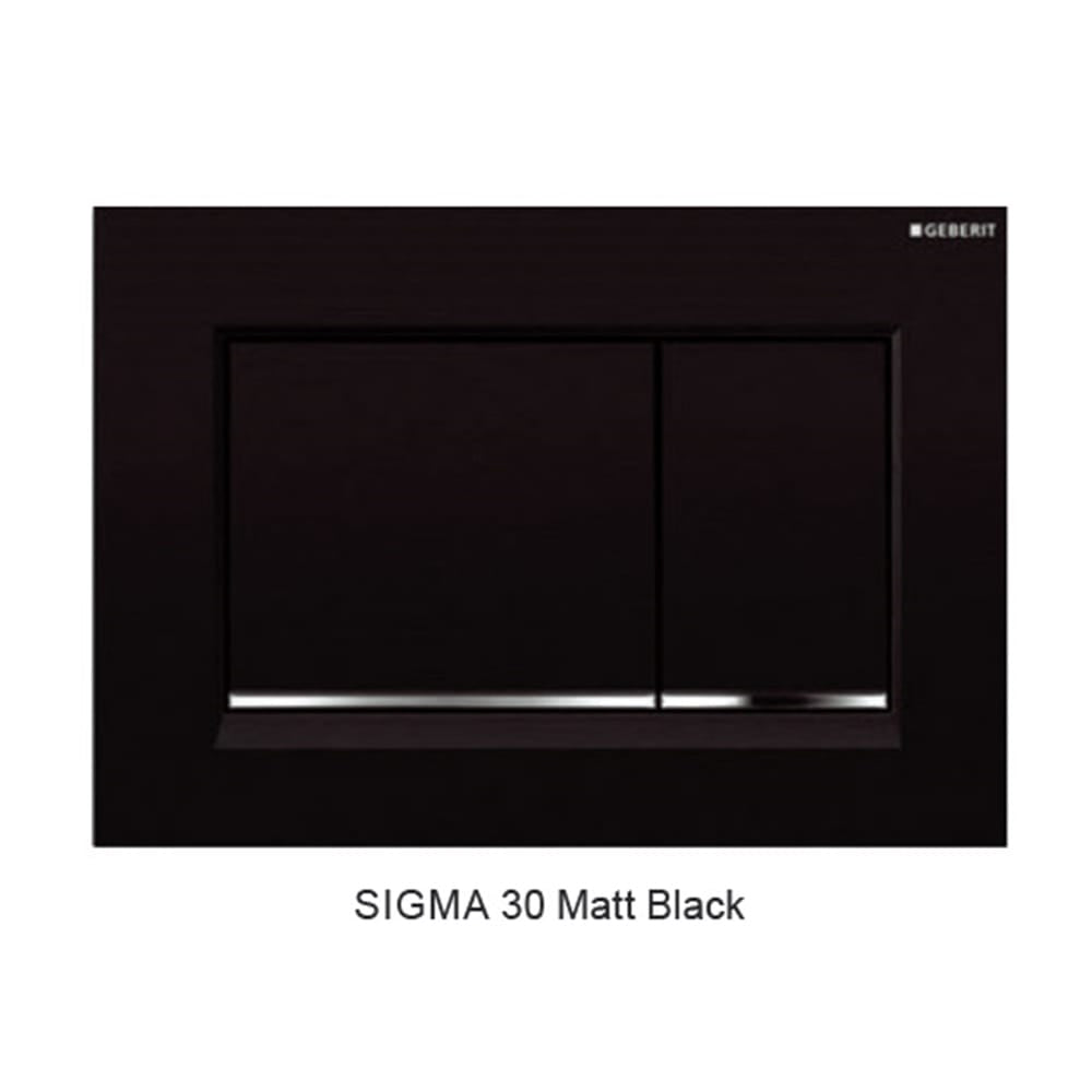 Best Bm Toilets Sigma 30 — Square Dual Flush Button - Matt Black