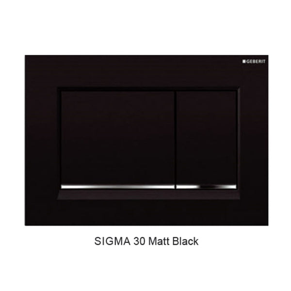 Best Bm Toilets Sigma 30 — Square Dual Flush Button - Matt Black