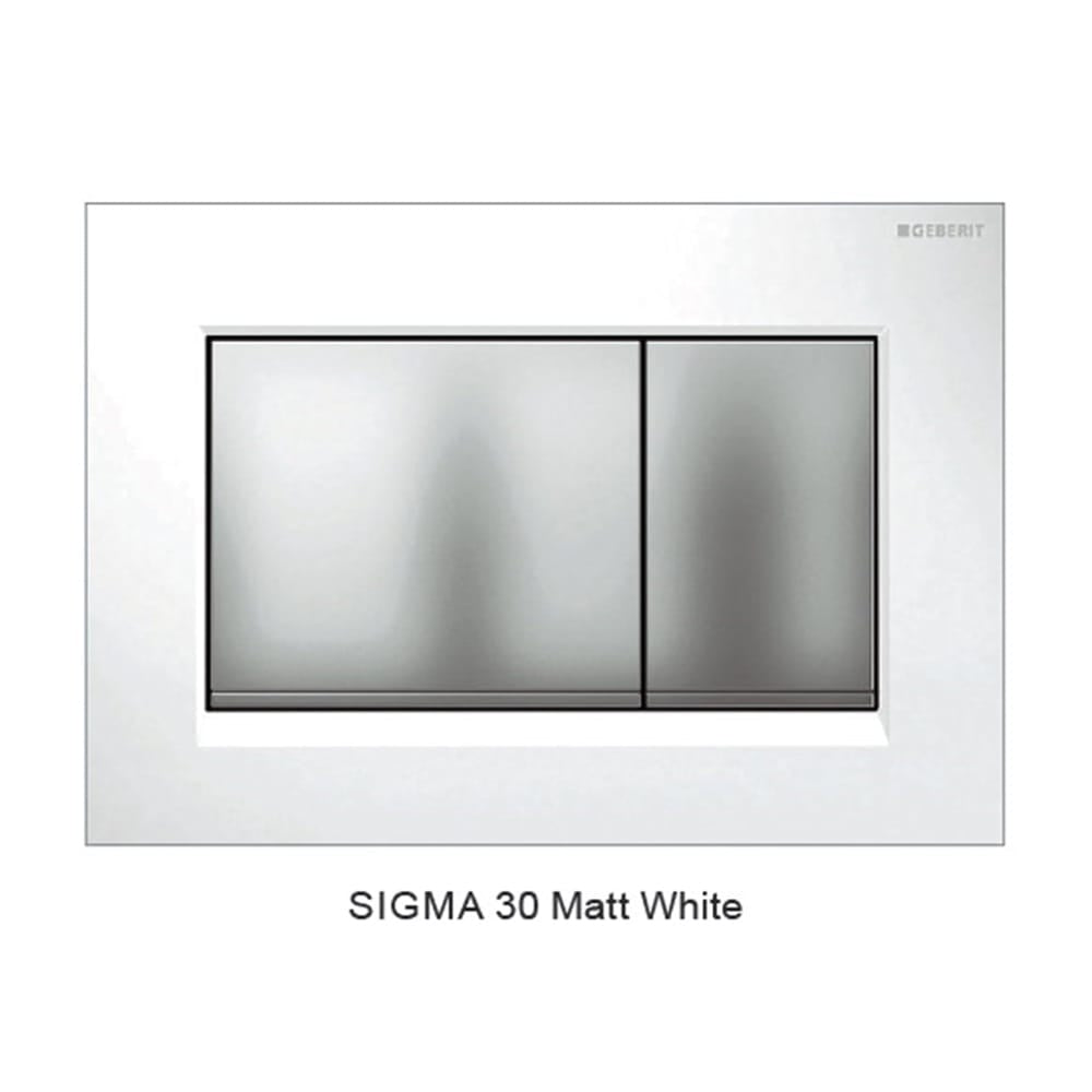 Best Bm Toilets Sigma 30 — Square Dual Flush Button - Matt White