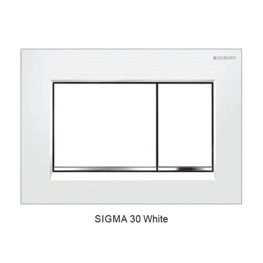 Best Bm Toilets Sigma 30 — Square Dual Flush Button - White