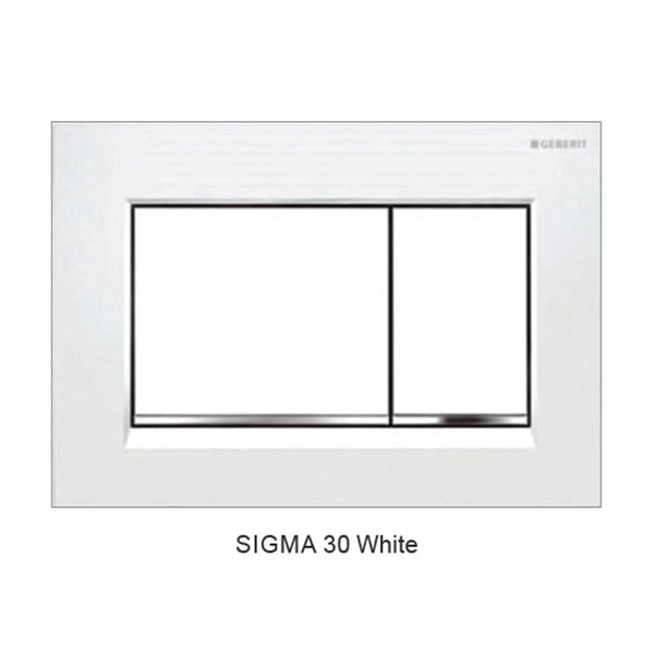 Best Bm Toilets Sigma 30 — Square Dual Flush Button - White