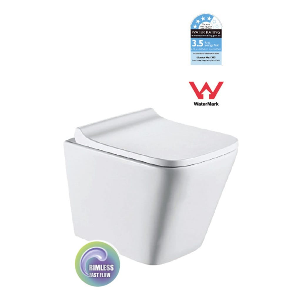 Best Bm Toilets T052E – KANSAS Rimless Wall Hung Pan
