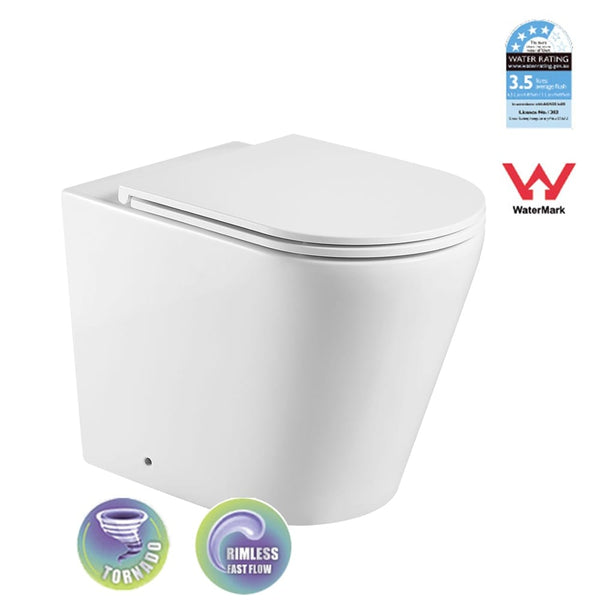 Best Bm Toilets T1003D-UQ – ZURICH Tornado-Rimless Floor Pan