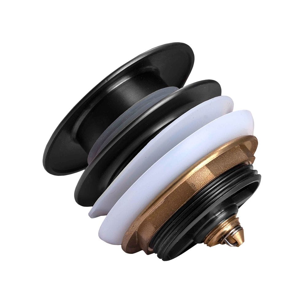 OX002.TWN 40MM MATT BLACK SOLID BRASS BATHTUB MUSHROOM POP UP WASTE DRAIN NO OVERFLOW