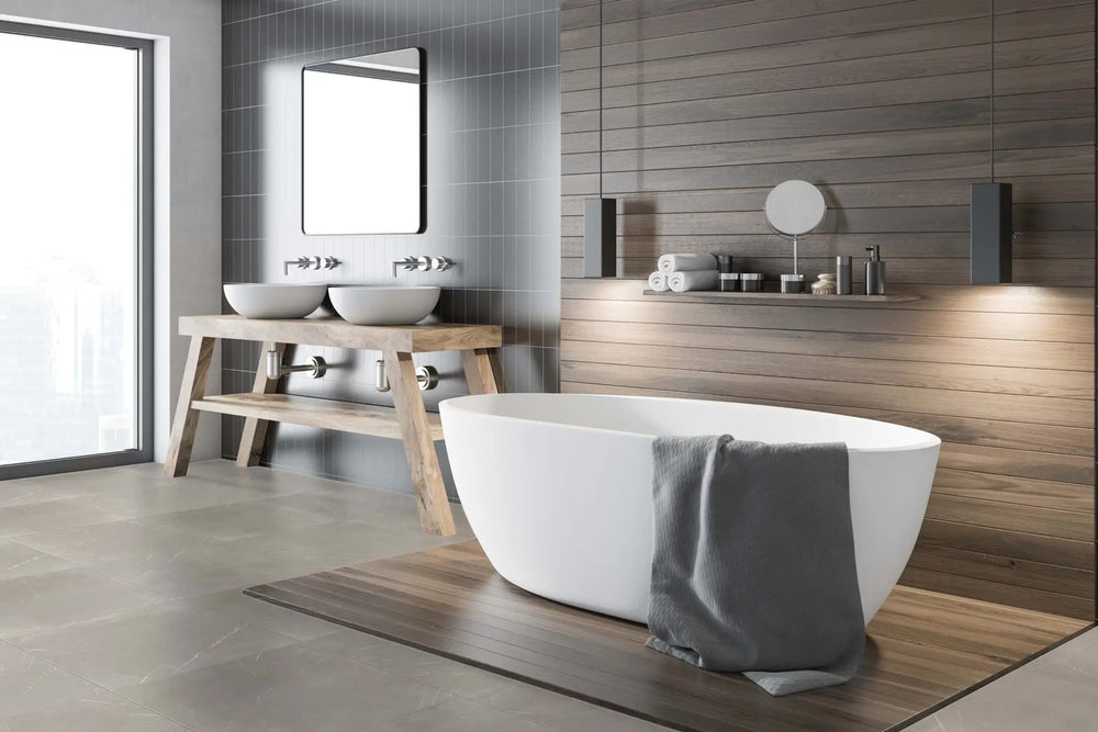 Brescia Light Grey Matt Stone Look Tile 300X600mm