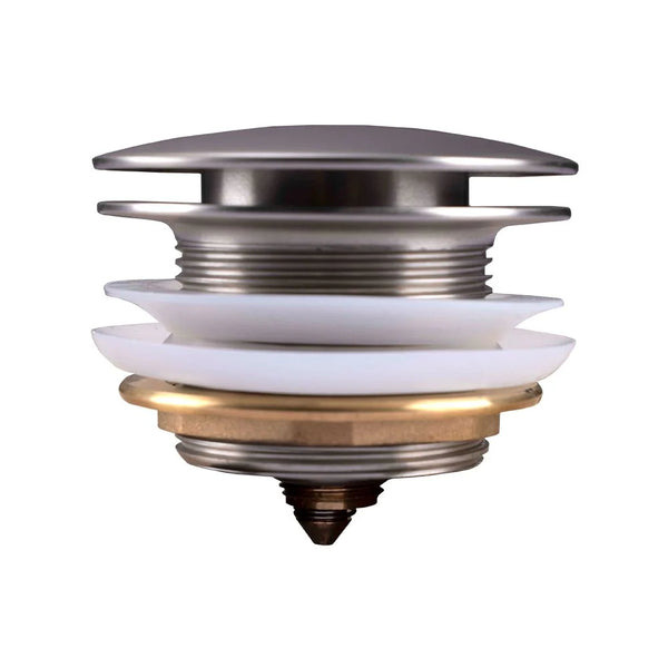 BU002.TWN 40MM BRUSHED NICKEL SOLID BRASS BATHTUB MUSHROOM POP UP WASTE DRAIN NO OVERFLOW
