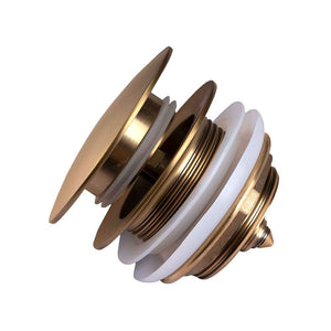 TSI Bathtubs BUYG002.TWN 40MM BRUSHED YELLOW GOLD SOLID BRASS BATHTUB MUSHROOM POP UP WASTE DRAIN NO OVERFLOW