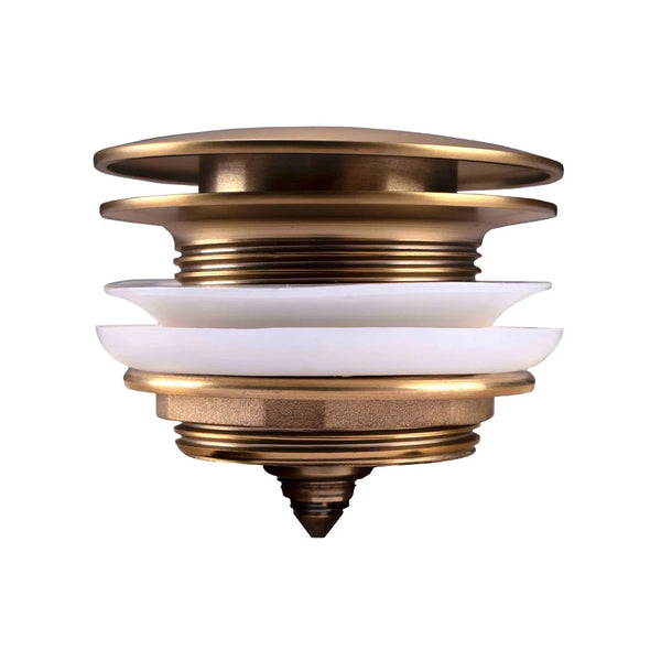 BUYG002.TWN 40MM BRUSHED YELLOW GOLD SOLID BRASS BATHTUB MUSHROOM POP UP WASTE DRAIN NO OVERFLOW