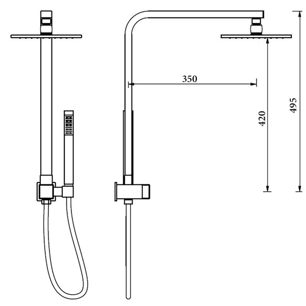 Noveen Showers BSS08 Square SHOWER SET