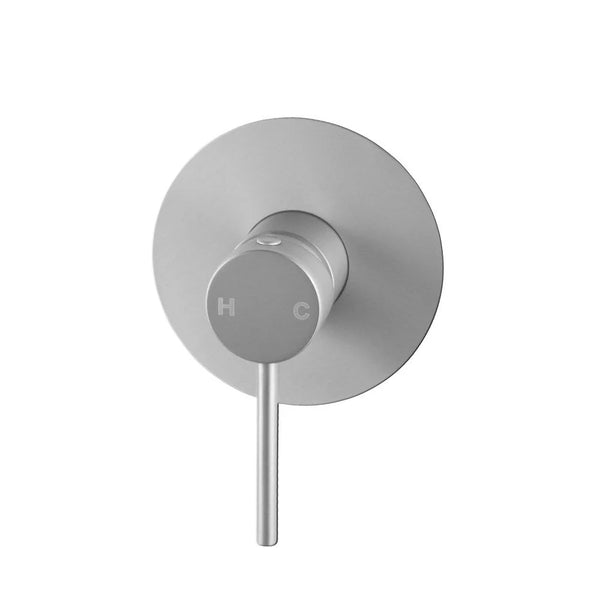 BU0126-2-80.ST LUCID PIN BRUSHED NICKEL ROUND SHOWER/BATH WALL MIXER(80MM COVER PLATE)