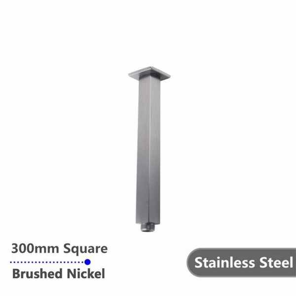 BU0126.SA SQUARE BRUSHED NICKEL CEILING SHOWER ARM 300MM