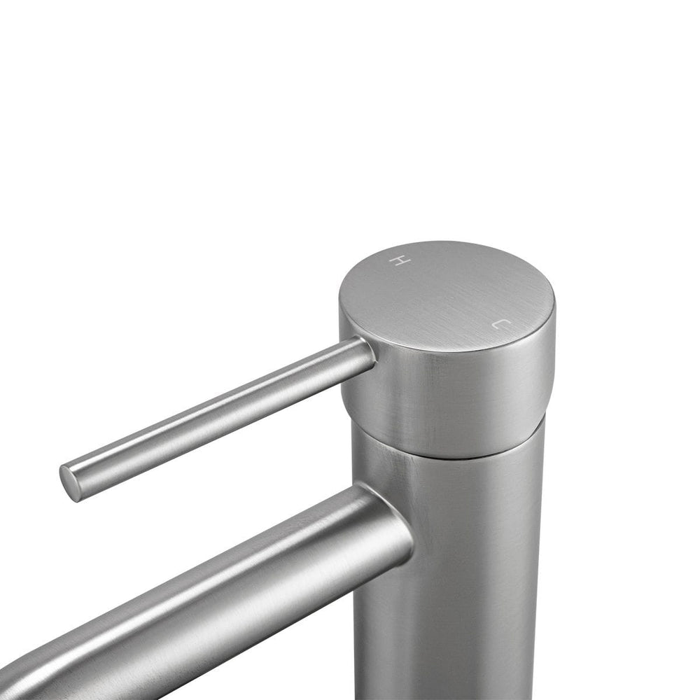 BU0151.BM LUCID PIN SERIES ROUND BRUSHED NICKEL TALL BASIN MIXER