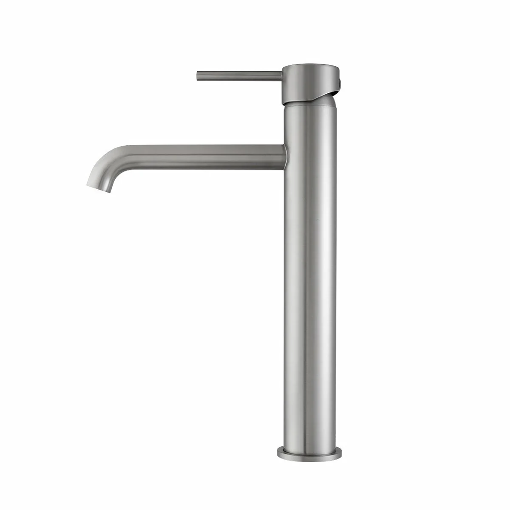 BU0151.BM LUCID PIN SERIES ROUND BRUSHED NICKEL TALL BASIN MIXER