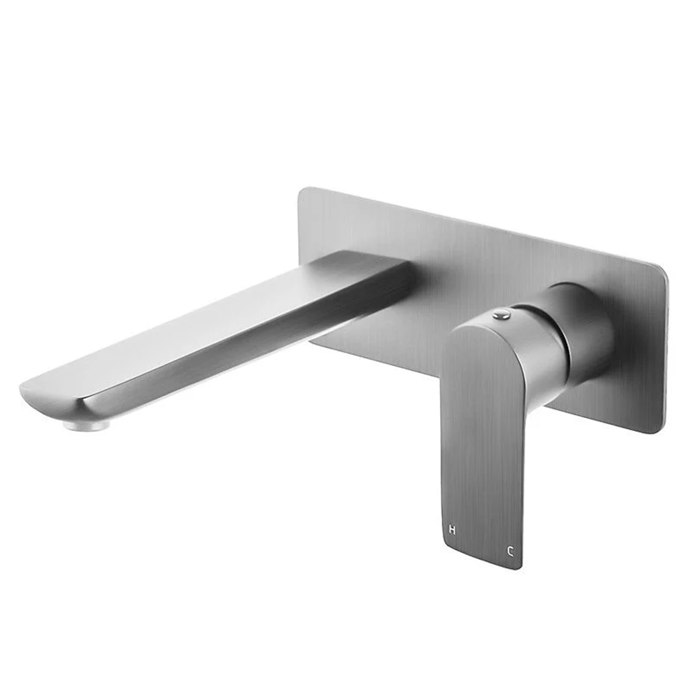 BU0158-2.BM VOG SERIES BRUSHED NICKEL BATHTUB/BASIN WALL MIXER WITH SPOUT