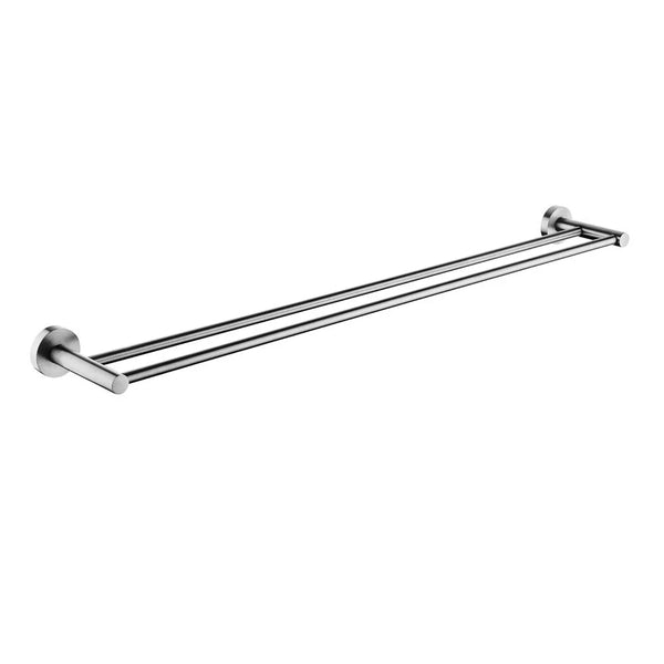 BU6602.TR LUCID PIN 800MM ROUND BRUSHED NICKEL DOUBLE TOWEL RAIL