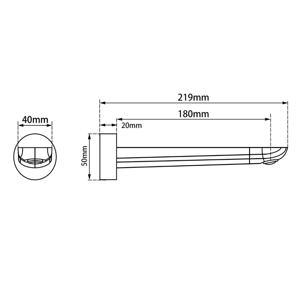 BUYG0015.BS RUSHY BRUSHED BRASS BATHTUB/BASIN WALL SPOUT