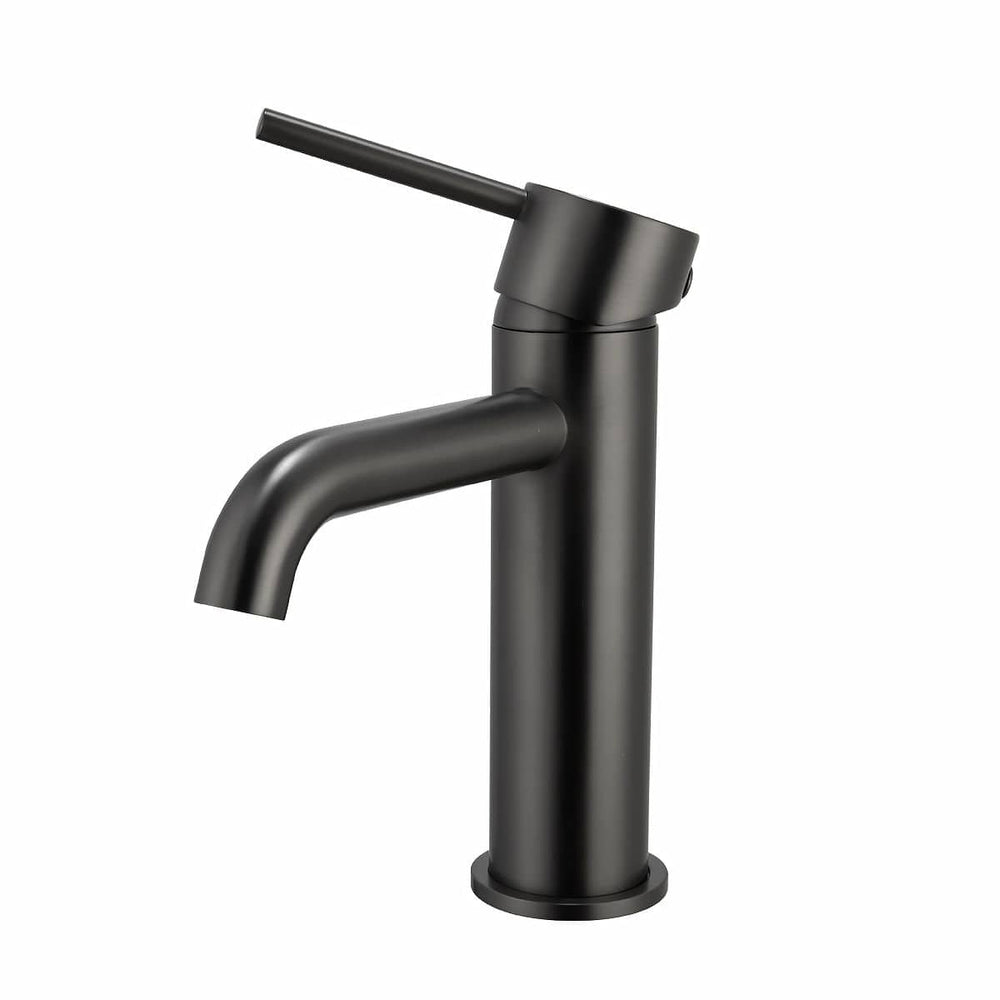 BUGM0150.BM LUCID PIN SERIES ROUND BRUSHED GUN METAL GREY BASIN MIXER