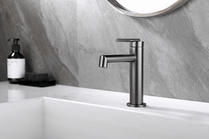 TSI BUGM0240.BM CADDENCE SERIES BRUSHED GUN METAL GREY BASIN MIXER