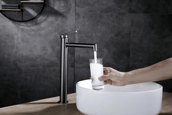 TSI BUGM0241.BM CADDENCE SERIES BRUSHED GUN METAL GREY TALL BASIN MIXER