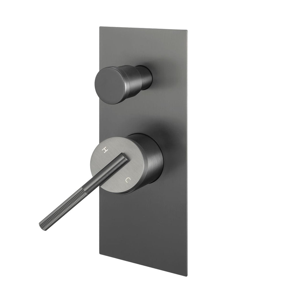 BUGM0244.ST CADDENCE SERIES BRUSHED GUN METAL GREY WALL MIXER WITH DIVERTER