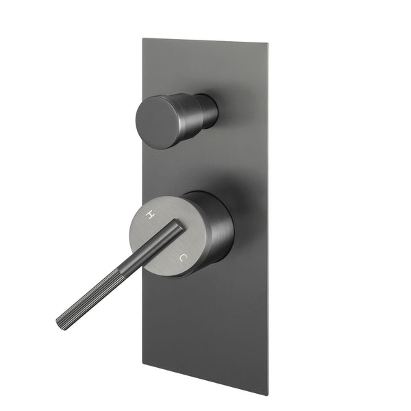 TSI BUGM0244.ST CADDENCE SERIES BRUSHED GUN METAL GREY WALL MIXER WITH DIVERTER