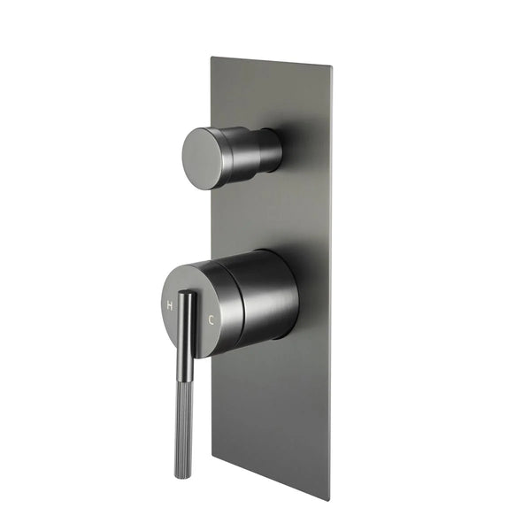 BUGM0244.ST CADDENCE SERIES BRUSHED GUN METAL GREY WALL MIXER WITH DIVERTER