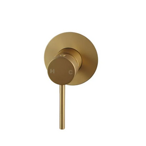 BUYG0126-2-80.ST LUCID PIN SERIES ROUND BRUSHED YELLOW GOLD SHOWER/BATH WALL MIXER(80MM COVER PLATE)