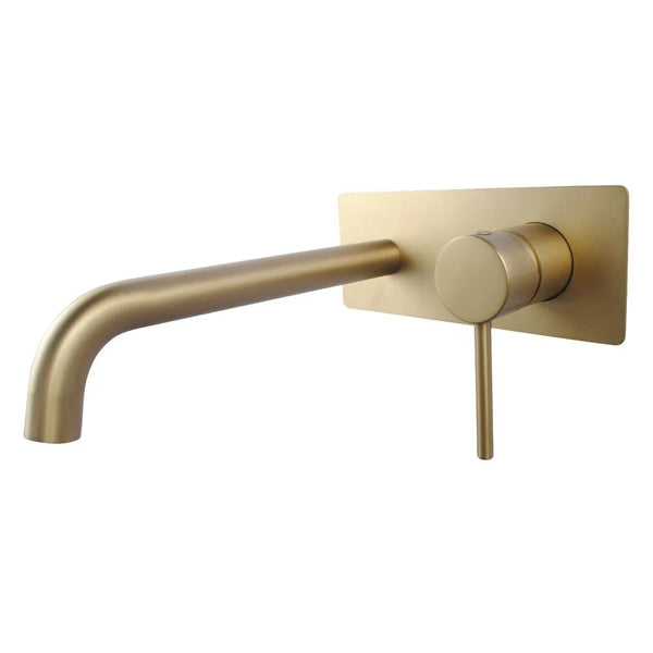 BUYG0144-2-EX.BM LUCID PIN SERIES BRUSHED YELLOW GOLD WALL MIXER WITH ROUND SPOUT