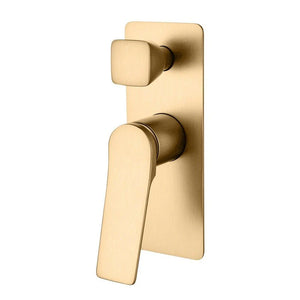 BUYG0155-2.ST RUSHY SERIES SQUARE BRUSHED YELLOW GOLD WALL MIXER WITH DIVERTER