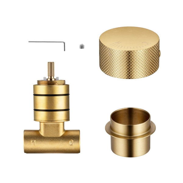 Trade Mixer Taps BUYG0169.HD ROUND BRUSHED YELLOW GOLD PROGRESSIVE WALL MIXER HANDLE