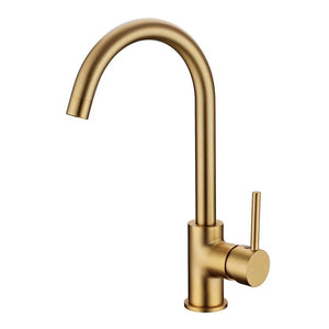 BUYG1026.KM ROUND BRUSHED YELLOW GOLD KITCHEN SINK MIXER TAP