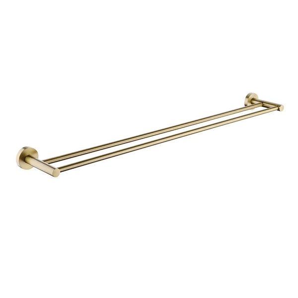 BUYG6602.TR LUCID PIN 800MM ROUND BRUSHED YELLOW GOLD DOUBLE TOWEL RACK RAIL