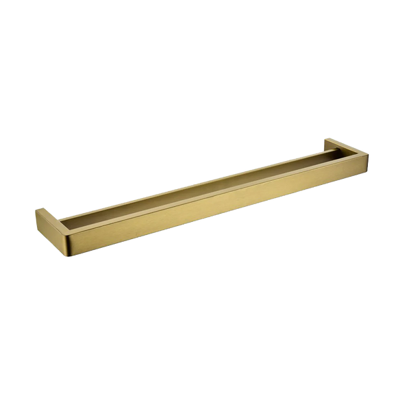 BUYG7002.TR IVANO SERIES SQUARE BRUSHED YELLOW GOLD DOUBLE TOWEL RAIL 600MM