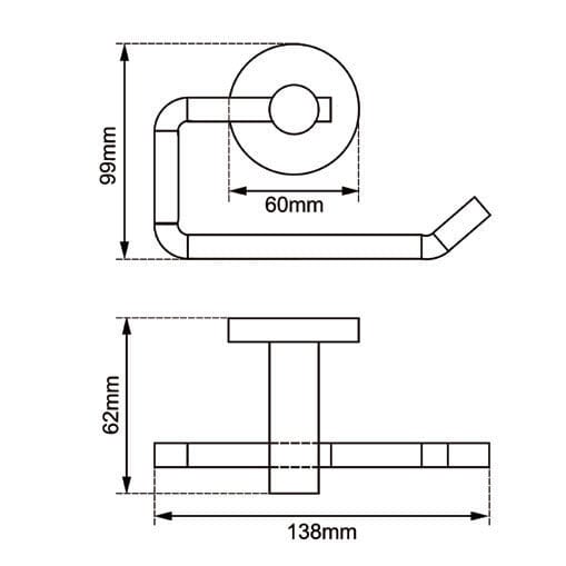 LUCID PIN Series Round Chrome Toilet Paper Roll Holder CH6613.TR