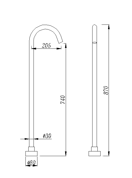 Black Round Floor Standing Mixer (Brass) OX0002.BS